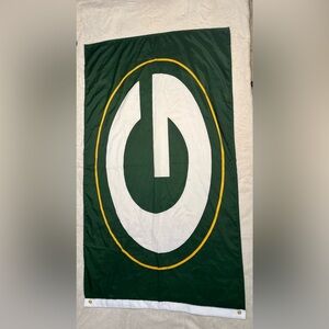 NFL Green Bay Packers 3 X 5 Feet Double Sided Logo Flag Vintage Vtg Jersey Y2K